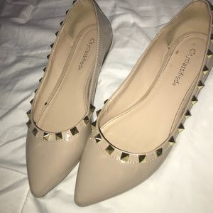 Studded Pointed Toe Flats